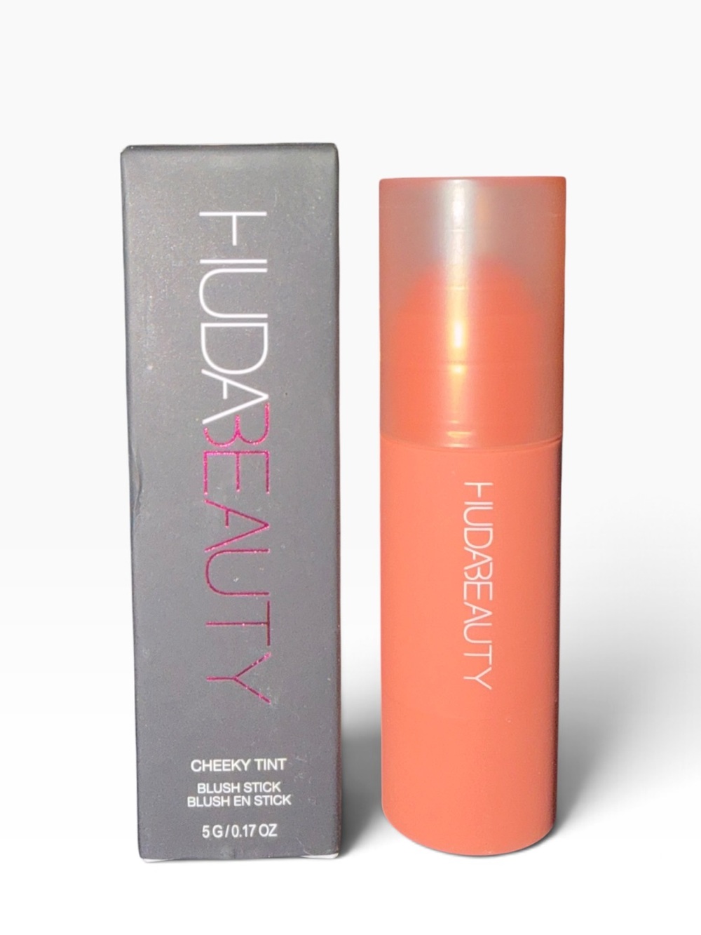 Huda Beauty Cheeky Tint Blush Stick in Perky Peach